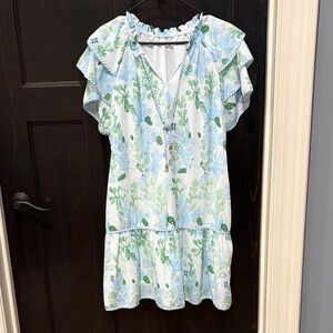 Floral Ruffle Sleeve Dress